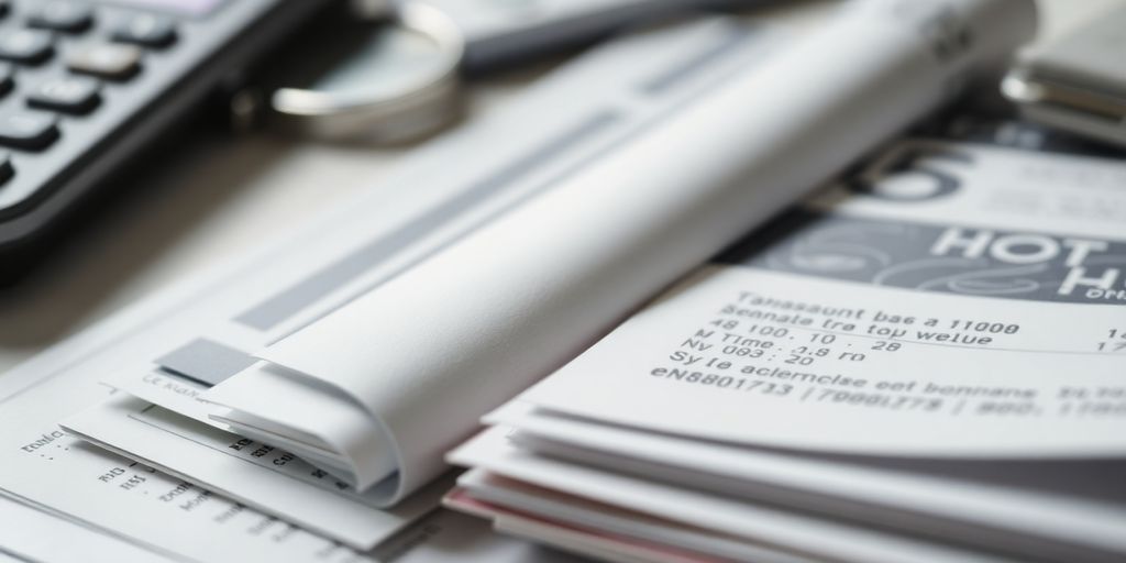 Financial transactions being sorted and categorized.